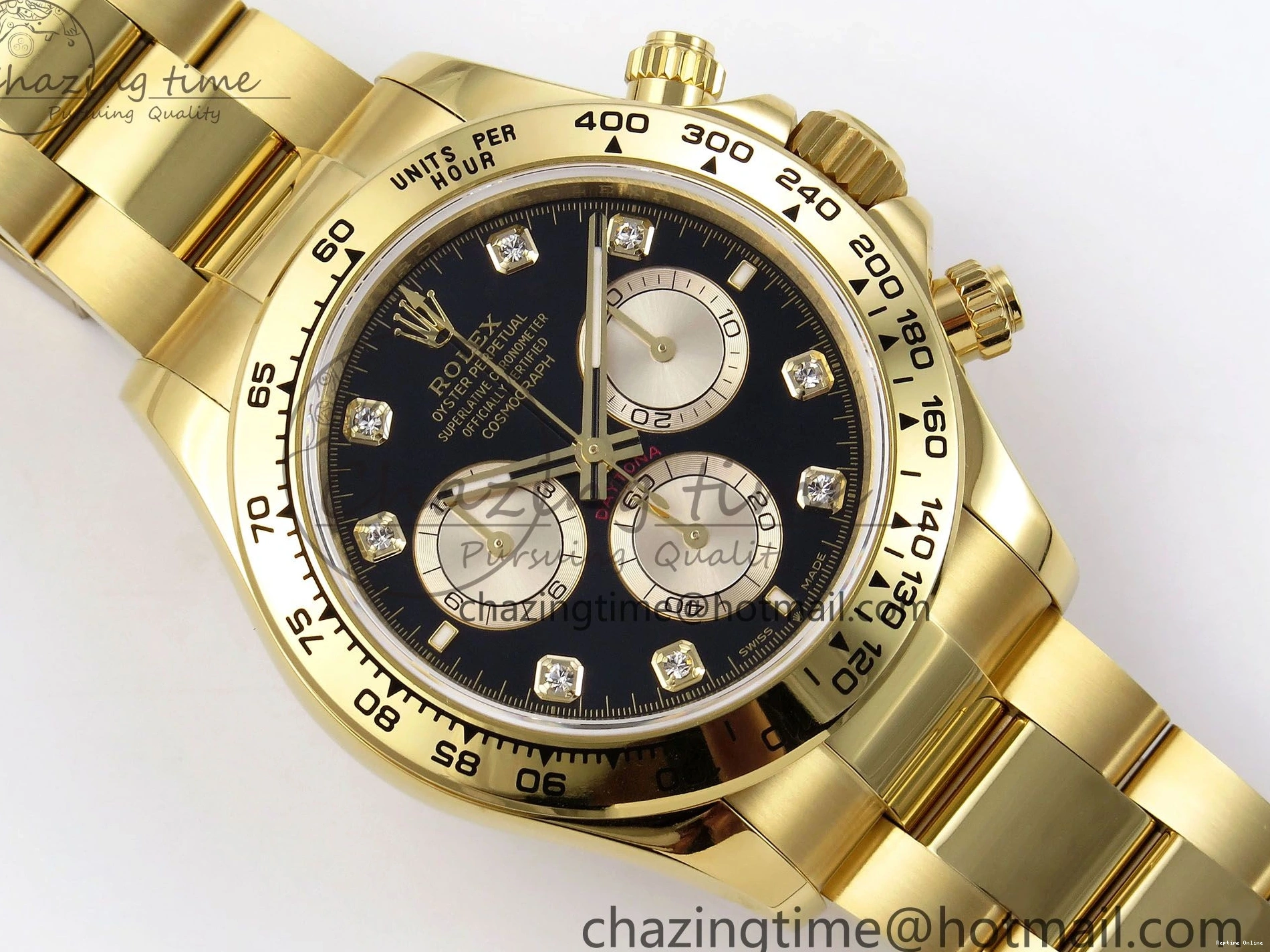 0601 Daytona 126508 QF 1:1 Best Edition Black YG Diamonds Dial on YG Braclet SH4131 V WeatherProof 1314